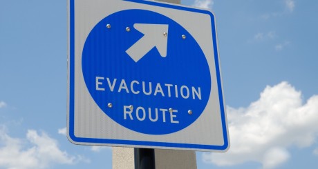 evacuation route sign