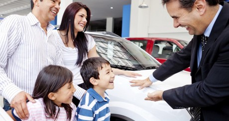 family buying a new car